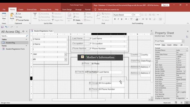 Student Registration Form In MS ACCESS | Student Data Entry