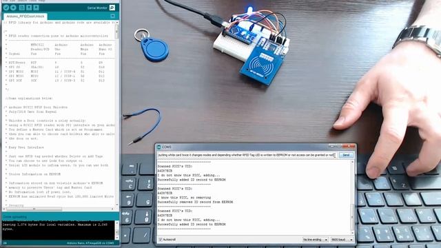 Arduino and RFID reader MFRC522  for Door Unlock