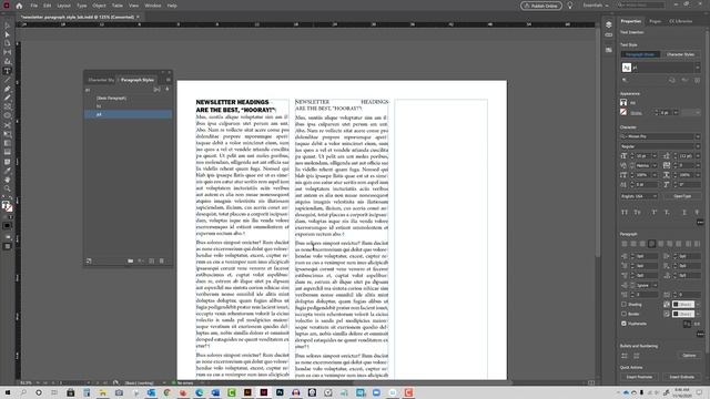Creating Paragraph Styles in Adobe InDesign