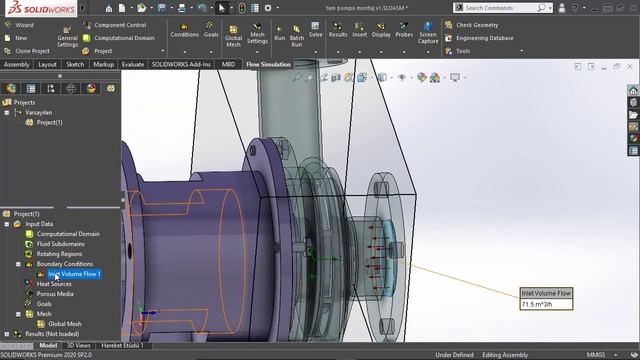 SOLIDWORKS Flow Simulation - Tutorial de flujo en una bomba centrifuga.