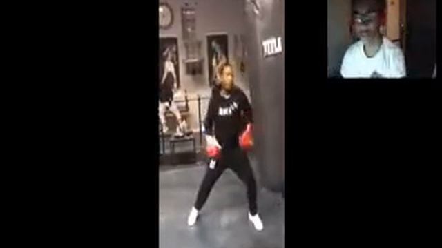 Meek Mill shows off boxing skills reaction