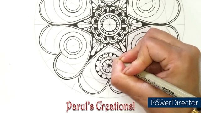 Heart mandala | How to draw mandala for beginners | Doodle art | Happy Valentines Day |Heart Drawin