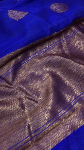 Royal Blue Color Jute Banarasi Saree