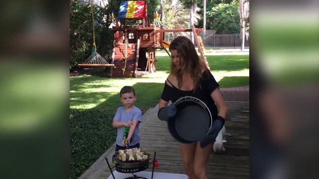 Hot Mama's Key Lime Chicken Skewers on CampMaid Dutch Oven Flip Grill
