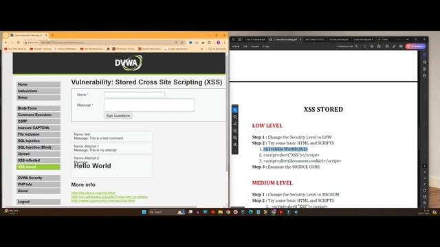 Cross Site Scripting | Stored XSS | Low Level | DVWA | Ethical Hacking Masterclass #dvwa #xss