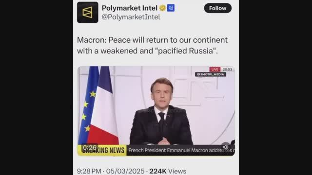 6.03 Макрон: ослабить Россию. Саммит войны ЕС. Еленский бросает Трампа. Рубио:США ведет прокси войну