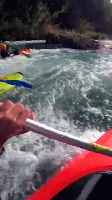 Kayaking in white water