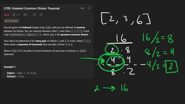 Leetcode 2709: Greatest Common Divisor Traversal (RU)