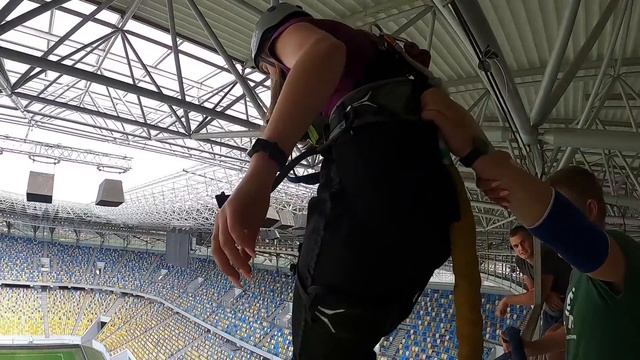 Роуп джампінг KAVA Арена Львів 34 метри 06.09.2020 (Ropejumping, банджі джампінг) Надія