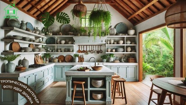 Тропический интерьер фото идеи для вдохновения 🌴🛋️🏝️ (2)