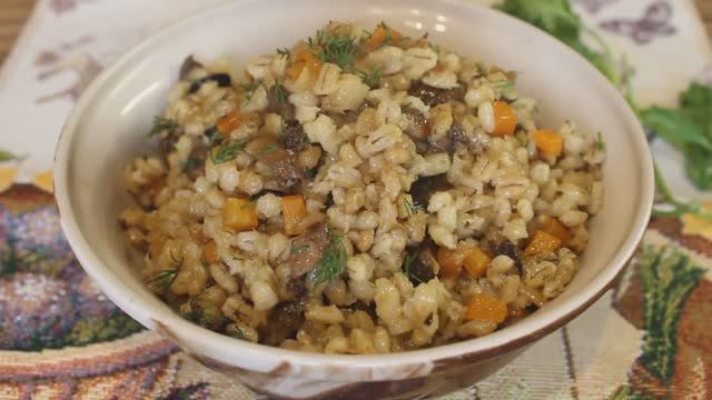 🥕Перловка с  овощами и грибами.  🍲Рецепт постного блюда.