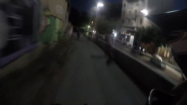 A small patras urban downhill by night