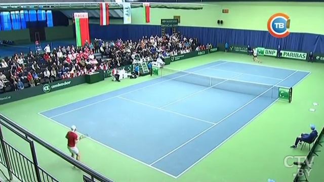 Сборная Беларуси по теннису с двух побед над Австрией стартовала в очередном раунде Кубка Дэвиса