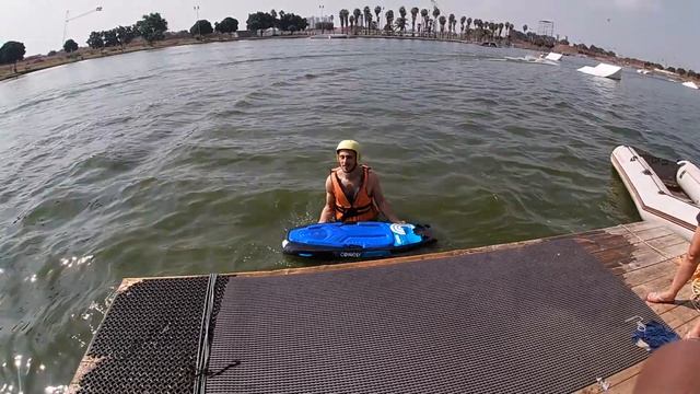 Первый опыт wakeboard (вейкбоард) куча падений, Israel