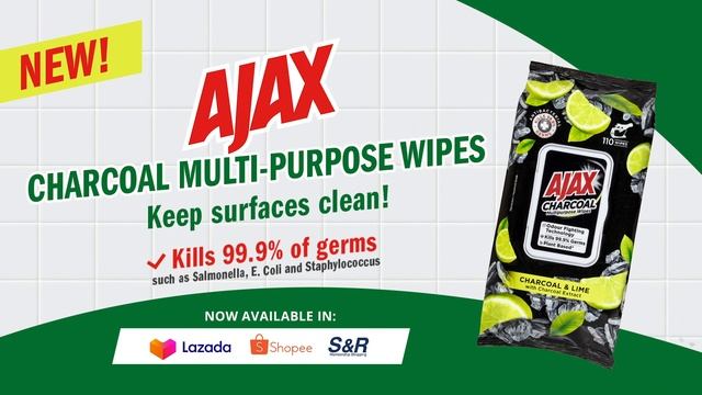 Cleaning’s a breeze with AJAX Charcoal Wipes!