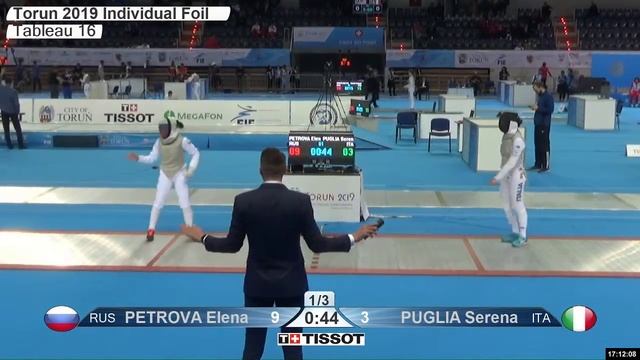 2019 225 T16 07 F F Individual Juniors Torun POL WCH RED PUGLIA ITA vs PETROVA RUS