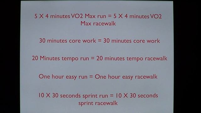 Adapting running coaching for racewalkers