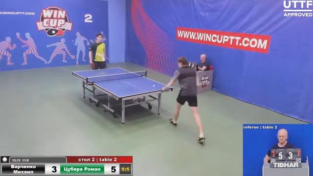 Варченко Михаил 3-2 Цубера Роман  Турнир Восток 4  WIN CUP 14.05.2021. Прямой эфир Зал 2.