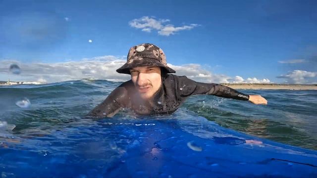 Тестирую крепление для GoPro на серф доску. Зимний серфинг