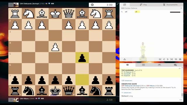 ♚ Hikaru Nakamura vs Oleksandr Bortnyk 💥💥🌪 Chess Blitz on Chess.com October 29, 2016