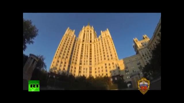 GoPro Moscow base jump  Int Min releases 'Stalin star painter' escape footage