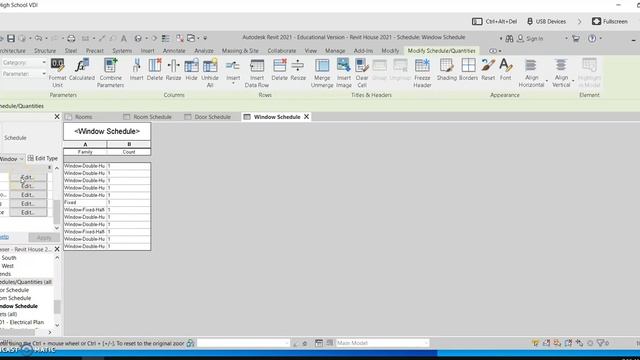 16. Revit House 2021 - Schedules Drawing Sheet Part 2