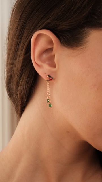 Серьги COLIBRI DUO | Золото Русских