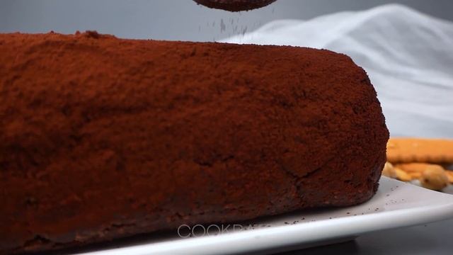 Only 5 ingredients, without baking! Bicolour roulade with coconut flakes and cocoa