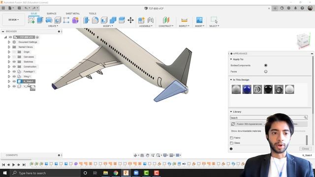 How to Model an Aircraft in Fusion 360 | Tutorial 7 - Details (Empennage) | Step-by-Step (4K)