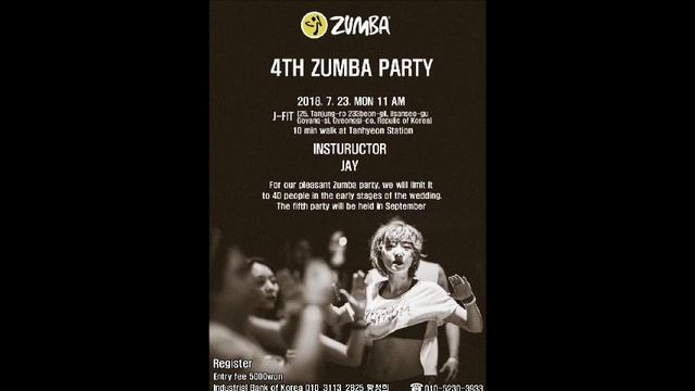 4th Zumba Party(Lead by Jay).   Zumba Korea TV