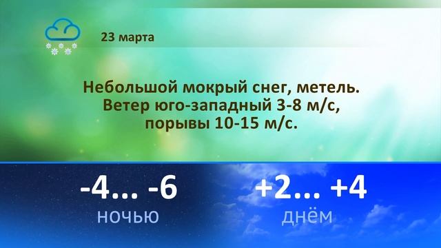 Погода на 21, 22, 23 марта