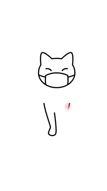 How to draw Kitten with mask - Как нарисовать котика в маске