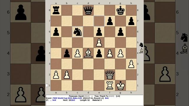 Paravyan, David vs Tran, Thanh Tu | FIDE World Chess Cup 2023, Baku Azerbaijan