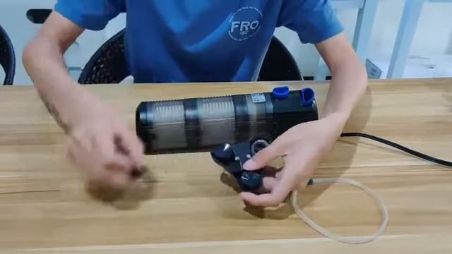Black Aquarium Fish Filter 3 Stage In Tank Filter With Dual Water Outlet Aeration Flow Adjustable