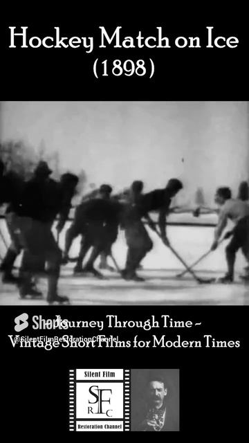 Hockey Match on Ice (1898) 🏒💓👊⛸️ First hockey game on film! #hockey #nhl #ovechkin #documentary