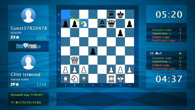 Chess Game Analysis: Clint Istwood - Guest37820478 : 1-0 (By ChessFriends.com)