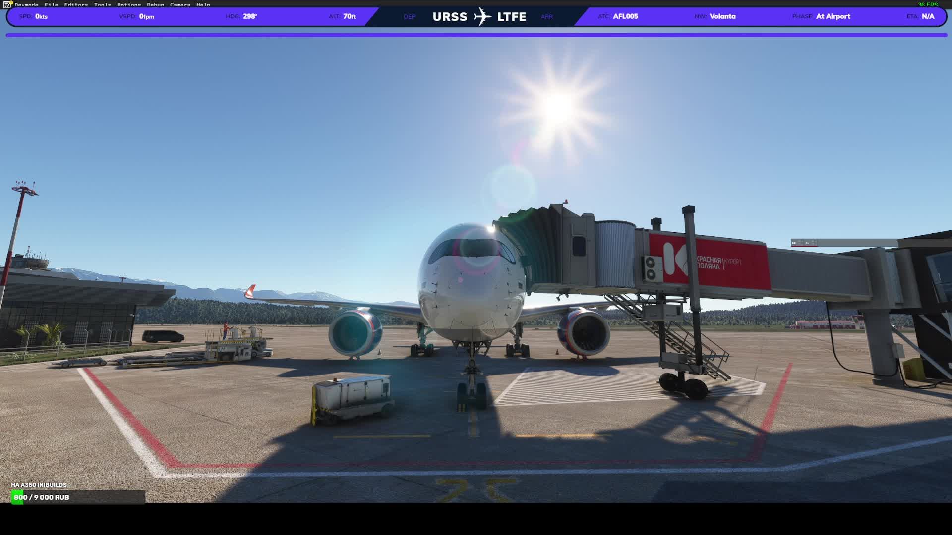 MSFS 2020, GSX, A350 iniBuilds, AFL005, Vatsim, Sochi(URSS) - Milas(LTFE)