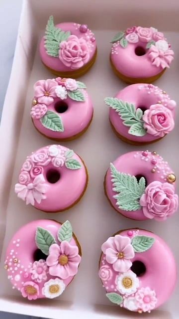 Beautiful Pink Donuts 💗🍩#shorts #fun #cake #beautiful #deco #cute #yummy #song #donuts #pink #love