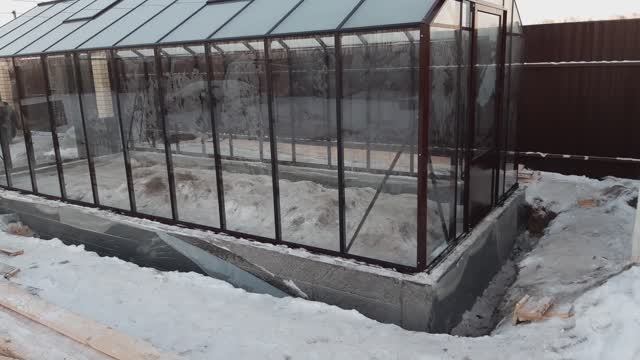 Теплица со стеклом БОТАНИК Стандарт 2,8х6,88м зимний монтаж