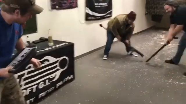 Curling in an Airsoft Store? What could go wrong?