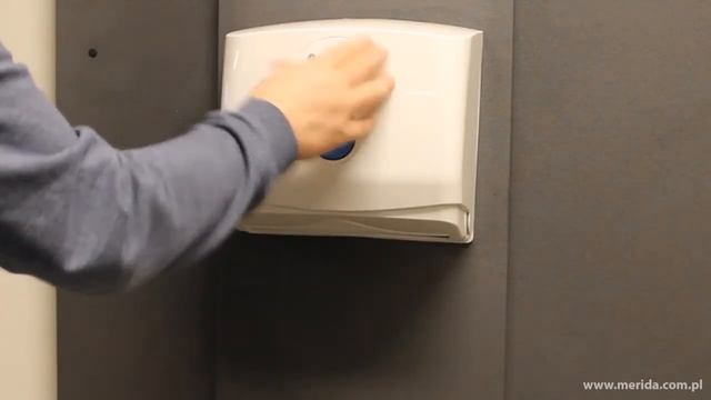 Pojemnik na pojedyncze ręczniki papierowe MERIDA TOP MINI z tworzywa ABS, okienko NIEBIESKIE ATN201