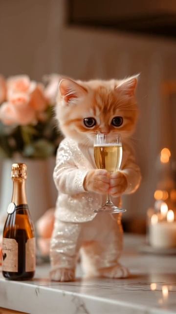 Котёночек отмечает праздник 🎉