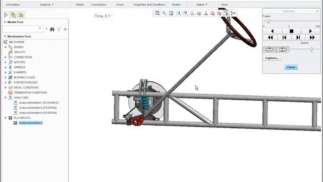 model of front suspension and steering for new textbook