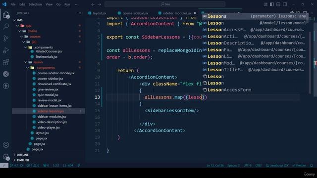 168 -Show Module and Lesson Actual Data in Sidebar Part 5