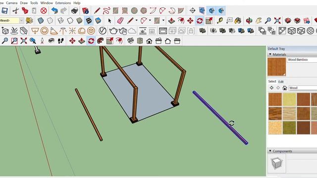 Cara gambar Gazebo sederhana di sketchup