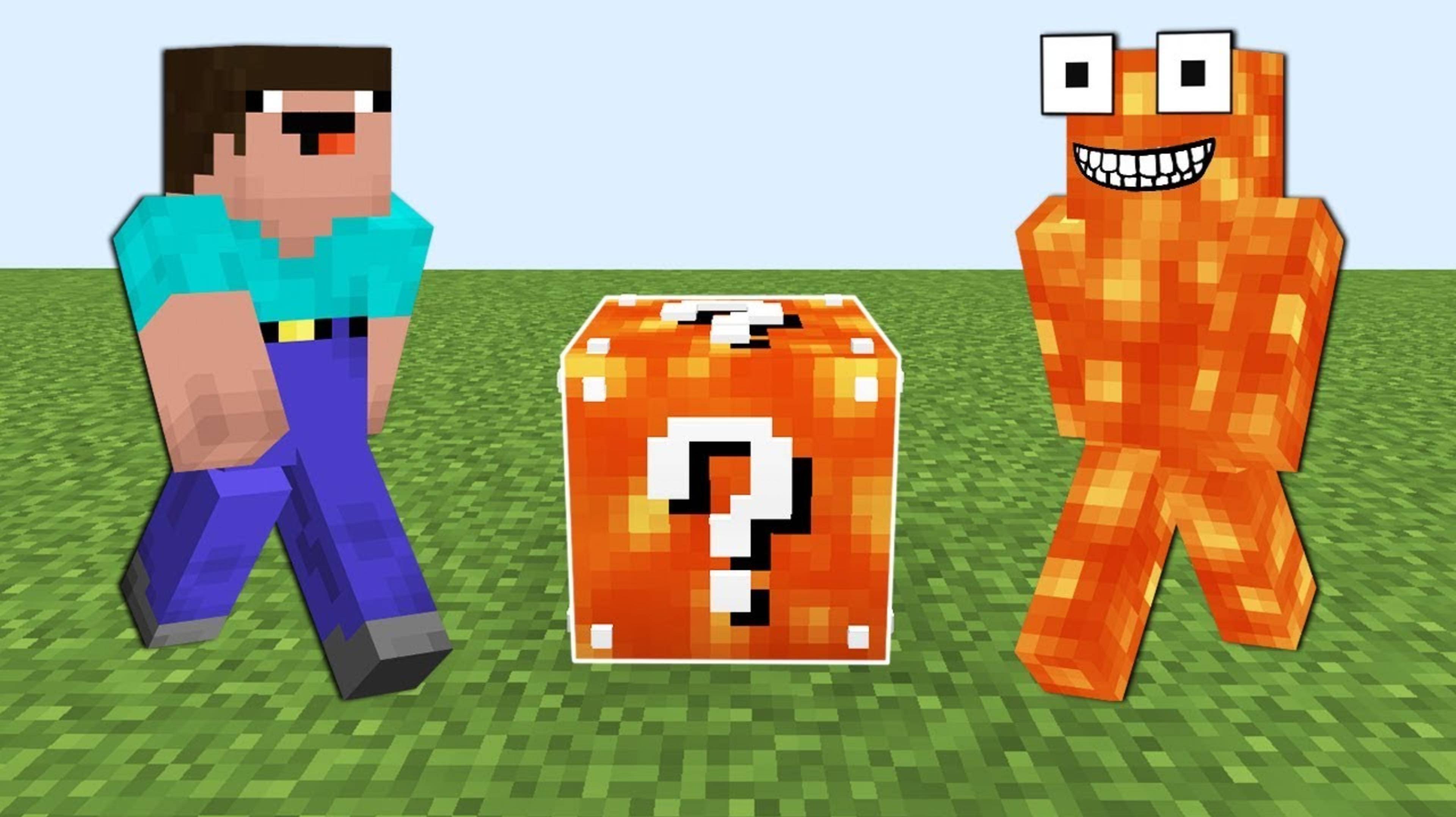 НУБ И ЛАВОВЫЙ МОНСТР НАШЛИ ЛАВОВЫЙ ЛАКИ БЛОК В МАЙНКРАФТ _ НУБИК ПРОТИВ МОНСТР