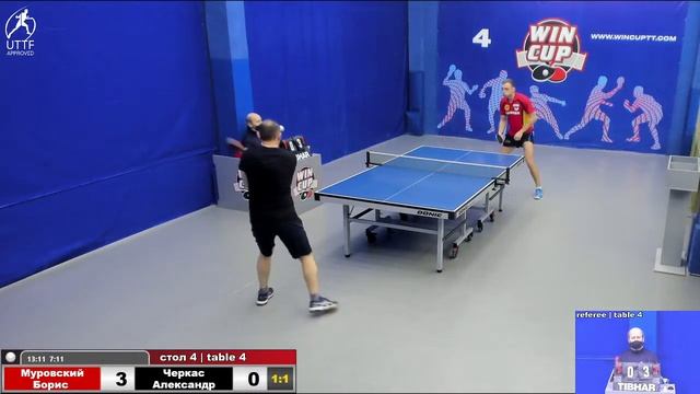 13:00   Муровский Борис 2-3 Черкас Александр    стол 4  ЮГ-1  09.02.22