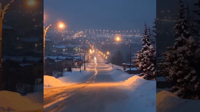 Trip through an icy slide towards the beautiful Siberian city #shorts #siberian