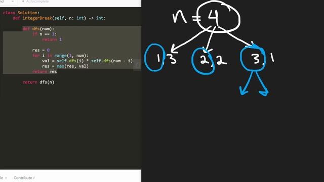 Integer Break - Dynamic Programming - Leetcode 343 - Python