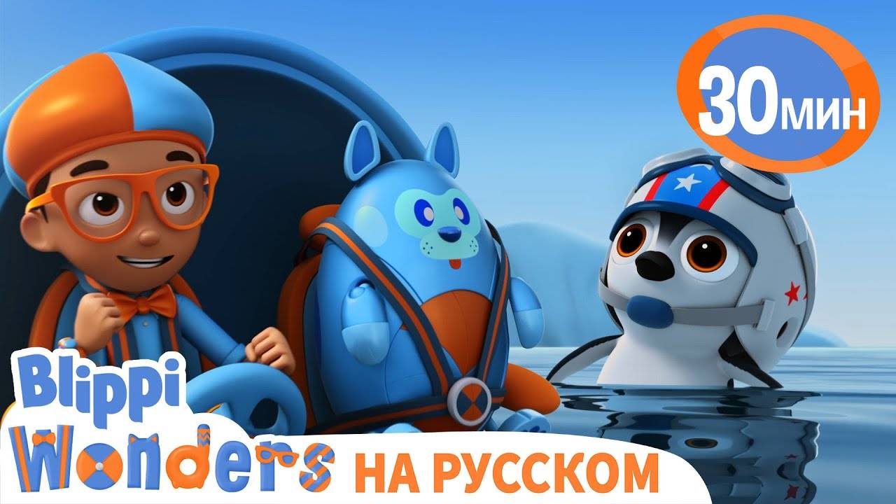 📹 Учимся Летать с Пингвинами 🐧 | Обучающие мультки для детей | Blippi Russian →